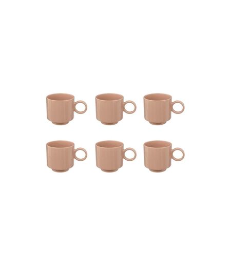 Lot de 6 Mugs en Céramique Anne 38cl Nude