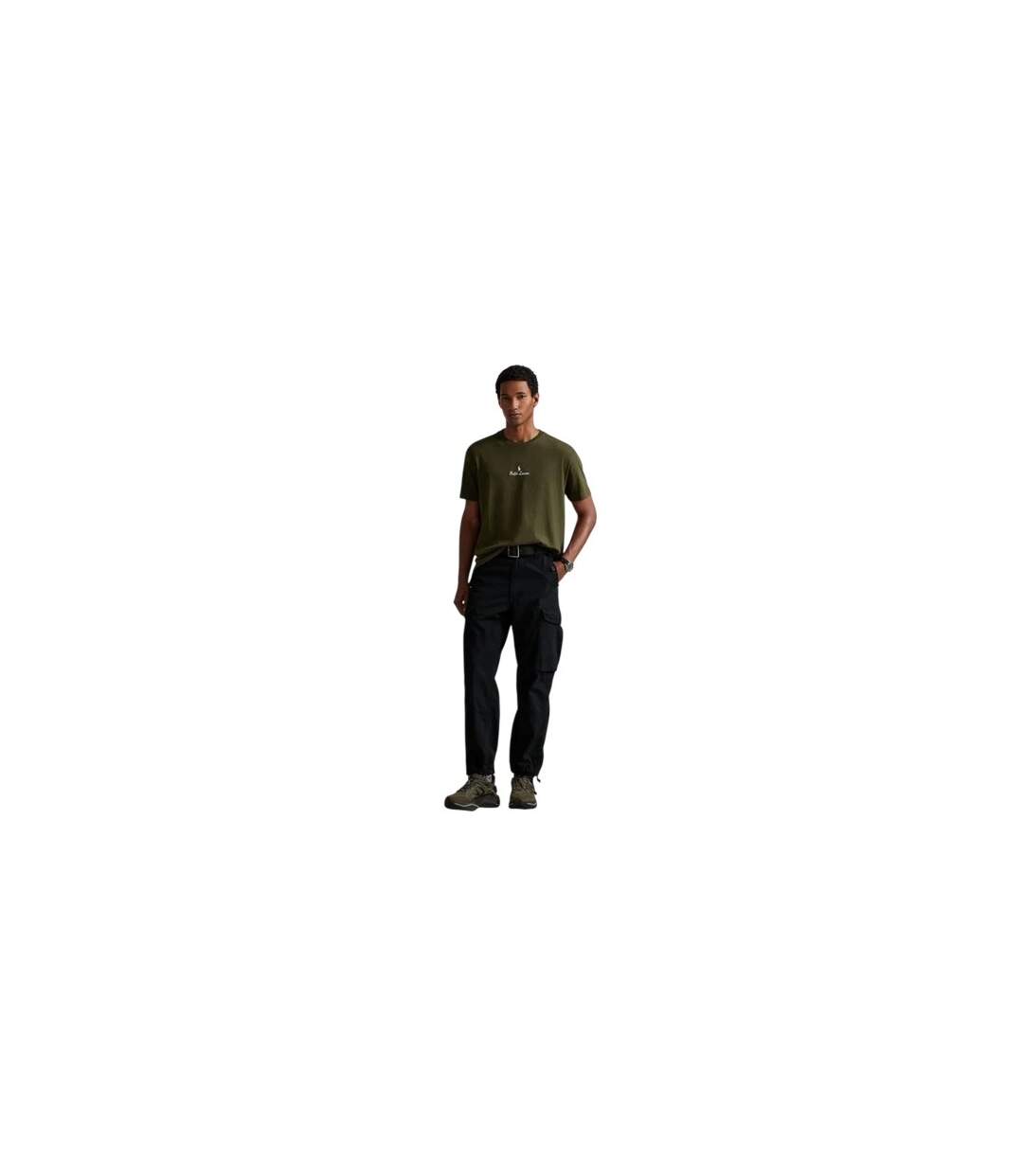 Mens Crew Neck Short-sleeved T-shirt Olive Ralph Lauren-1