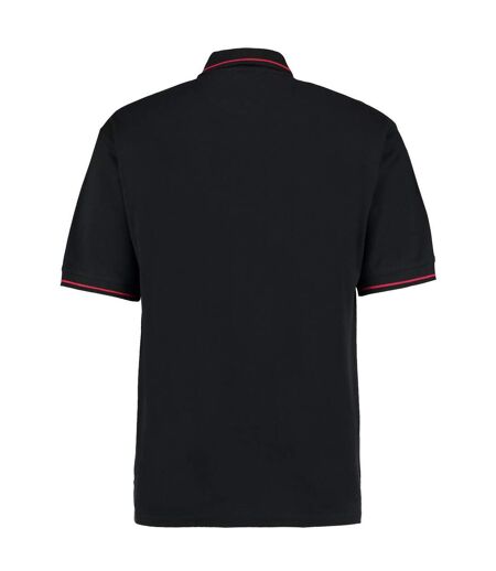 Polo À Manches Courtes  St. Mellion Pour Homme Noir Rouge Vif Kustom Kit