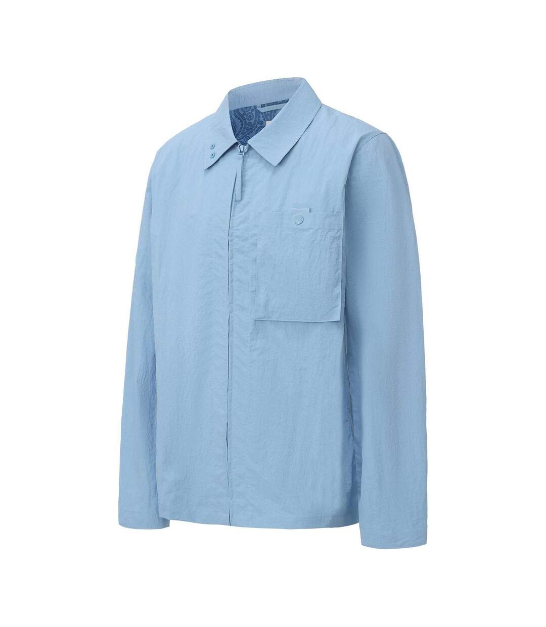 Mens Nylon Overshirt Mid Blue Pretty Green-2