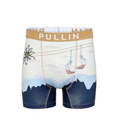 PULL IN Boxer Long Homme Microfibre EDENWEISS Blanc Beige