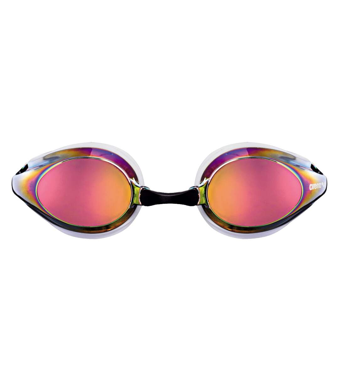 Unisex Adult Tracks Mirror Swimming Goggles White Copper Black Arena-2
