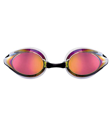 Unisex Adult Tracks Mirror Swimming Goggles White Copper Black Arena