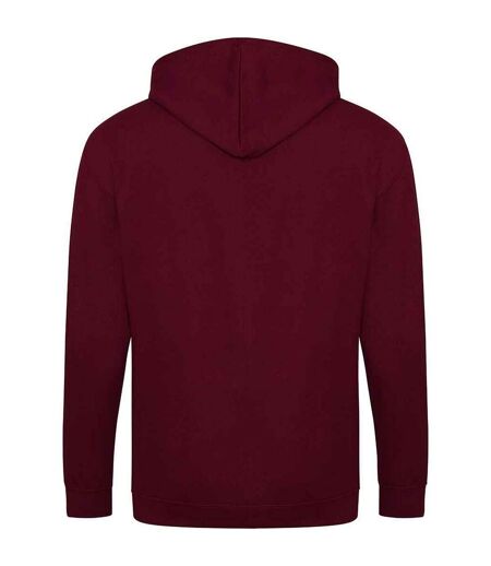 Mens full zip hoodie burgundy Awdis