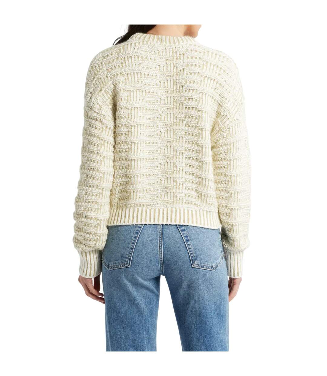 Sweat Manches Longues Femme Blanc Cassé Boss-3