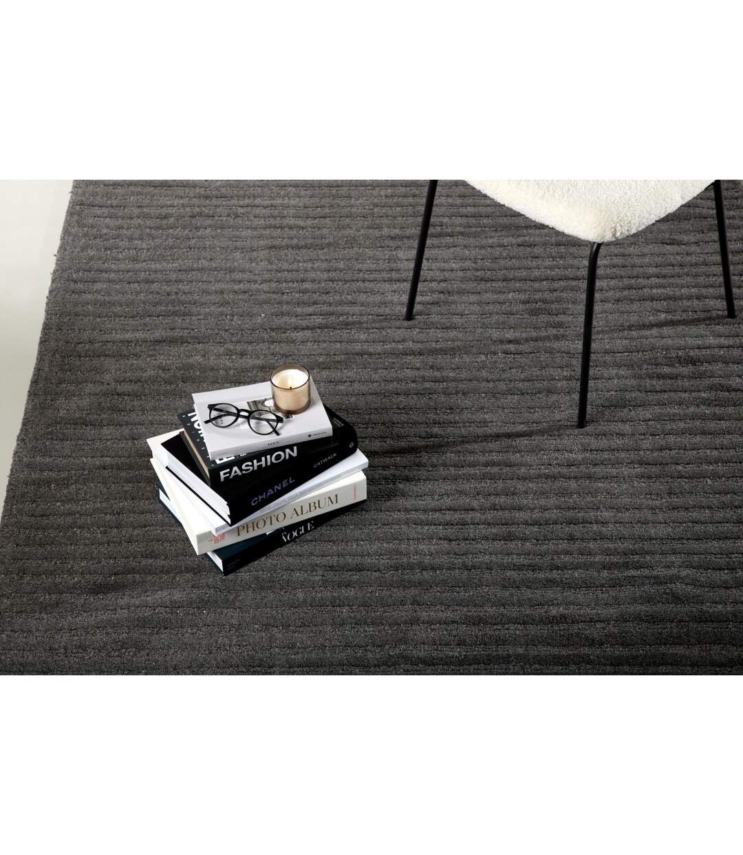 Tapis Déco en Laine Milton 202x300cm Gris Foncé-3