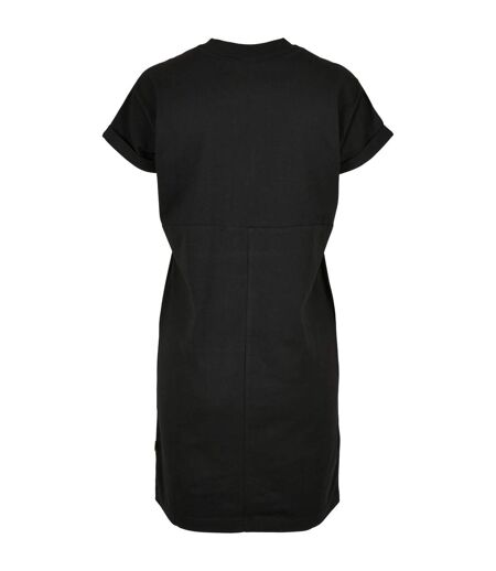 Womens/ladies Organic Cotton Cut-on T-shirt Dress Black Urban Classics