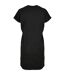Womens/ladies Organic Cotton Cut-on T-shirt Dress Black Urban Classics-2