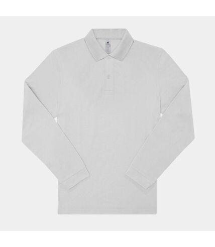 B&C Mens My Long-Sleeved Polo Shirt (White)
