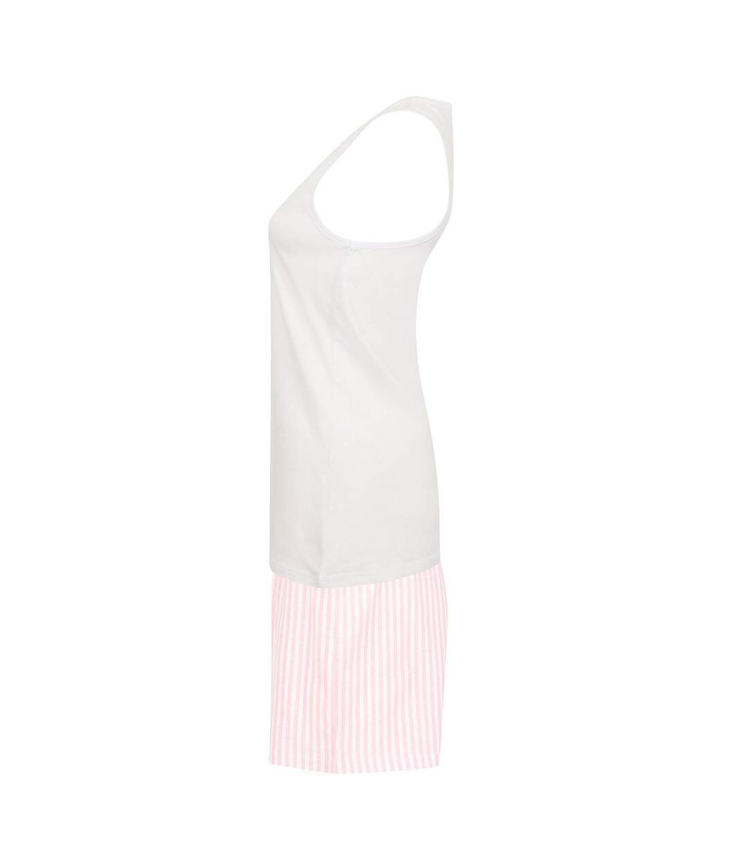 Ensemble de pyjama court femme blanc / rose Towel City-3