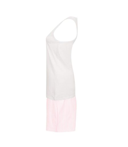 Ensemble de pyjama court femme blanc / rose Towel City