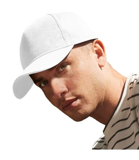 Unisex adult organic cotton 5 panel baseball cap white Beechfield