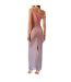 Robe Longue 1 Épaule Motif/style Ombré Femme Coucher De Soleil Good American-3