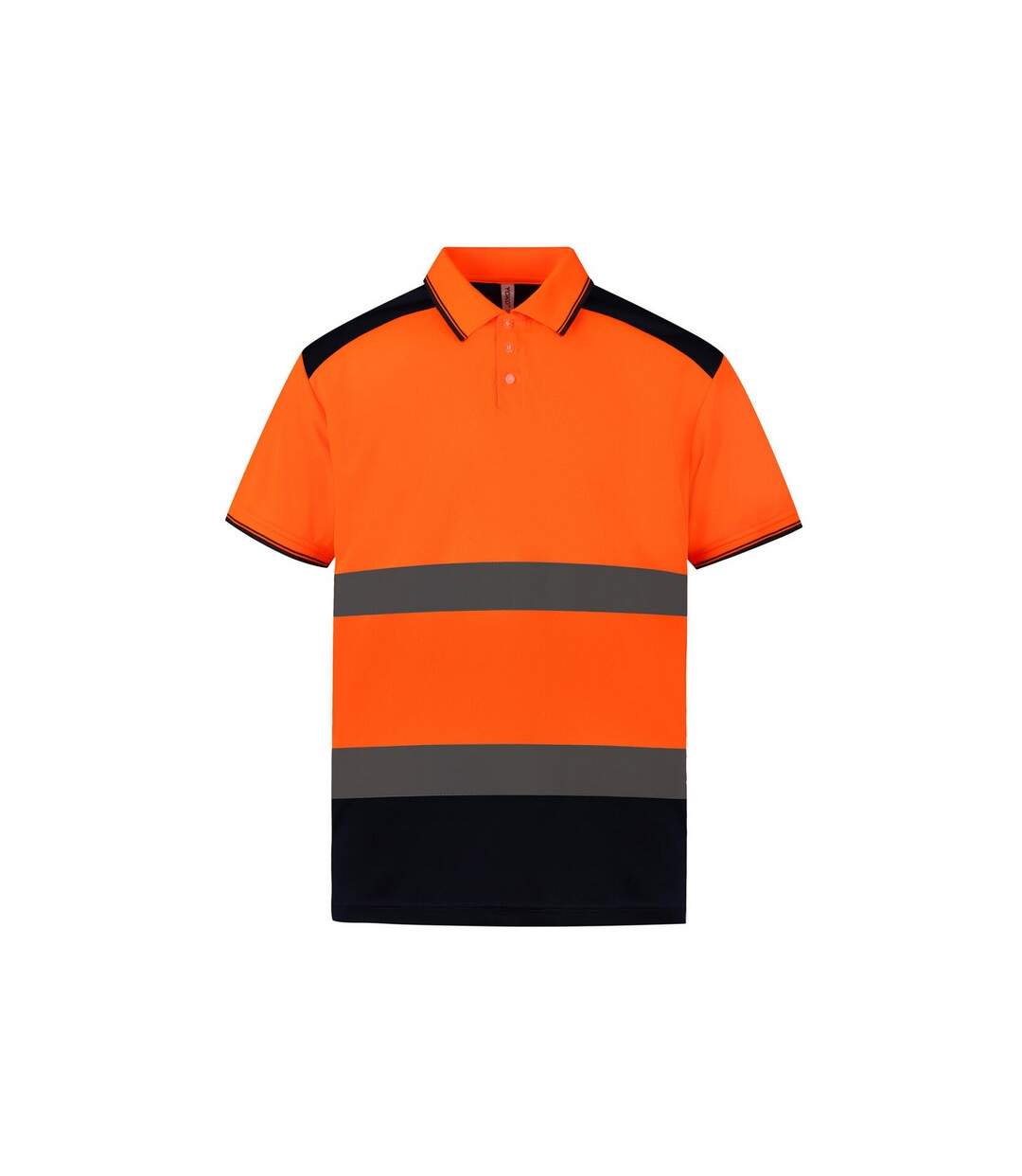 Polo homme orange fluo / bleu marine Yoko-1