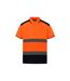 Polo homme orange fluo / bleu marine Yoko-1