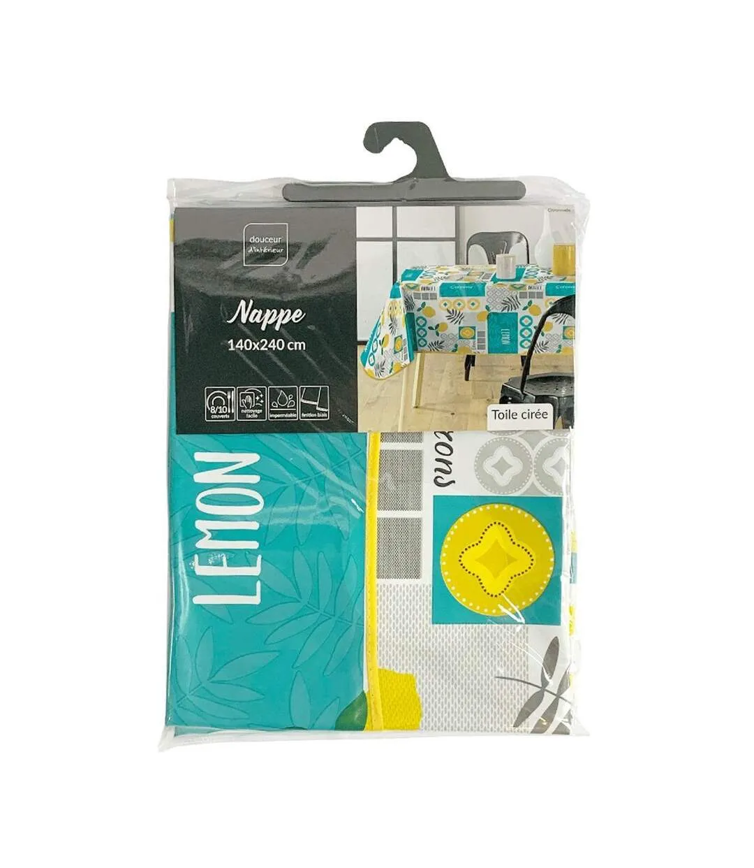 Nappe Toile Cirée Citronnade 140x240cm Jaune-2
