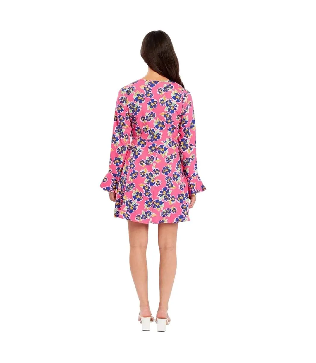 Robe Courte Motif/style Floral Fille Rose Wednesday-2