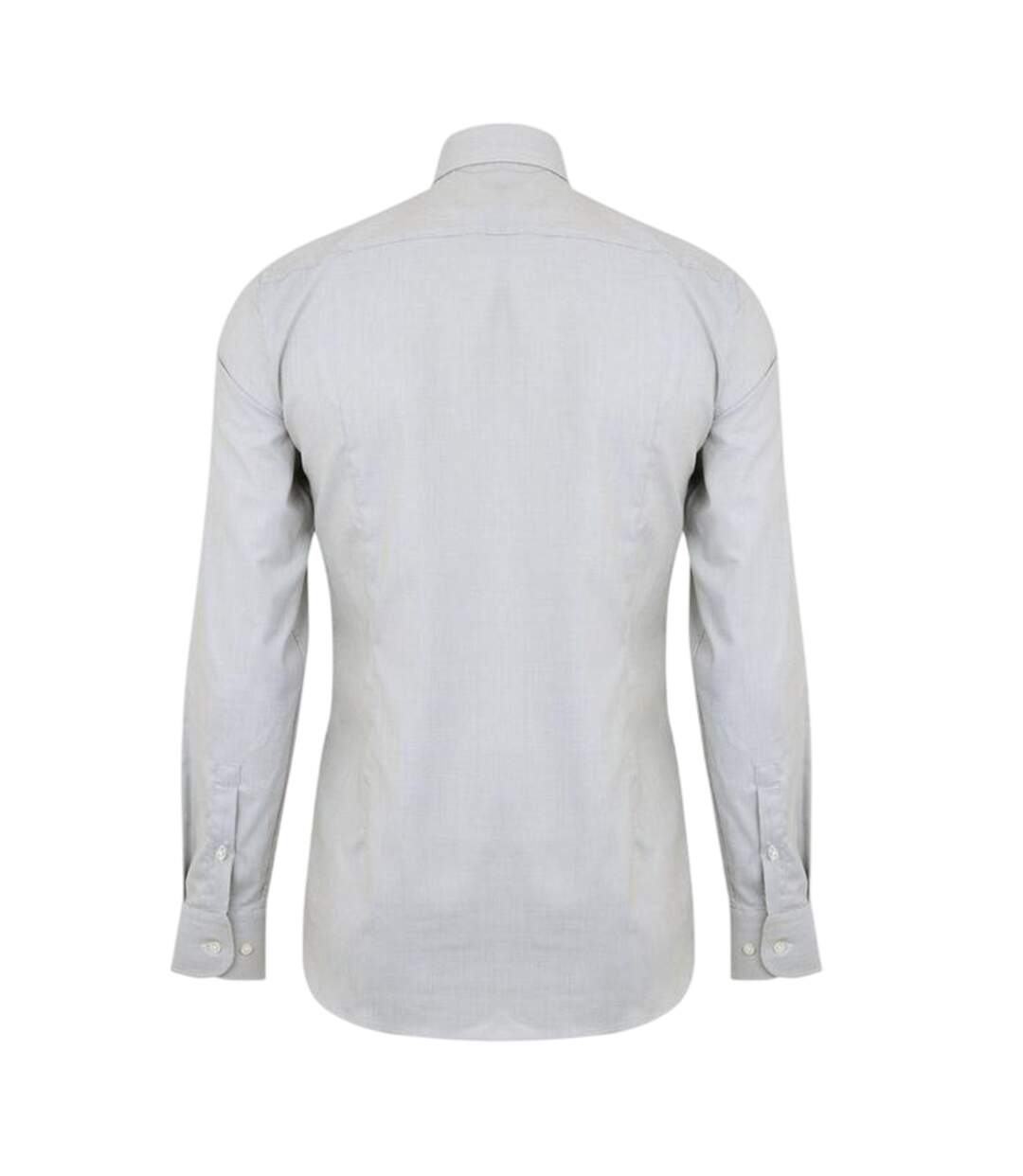 Mens Spread Collar Long-sleeved Shirt Light Grey Boss-2