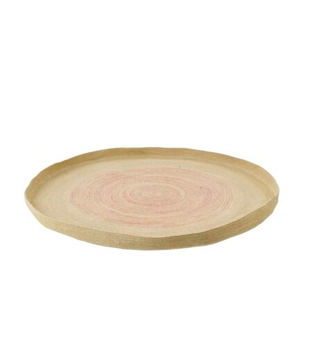Déco Murale Plateau en Jonc Galene 100cm Naturel & Orange