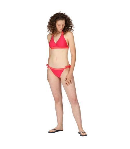 Womens/ladies Flavia Plain Bikini Bottoms Bright Blush Peach Bloom Regatta