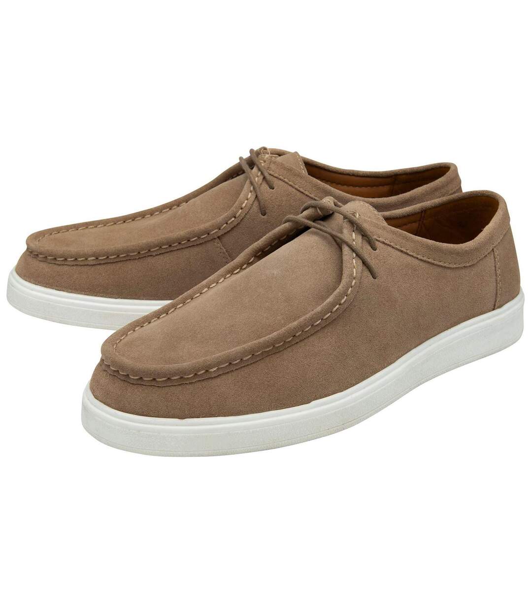 Mens Declan Suede Flat Moccasins Stone Lotus Shoes-3