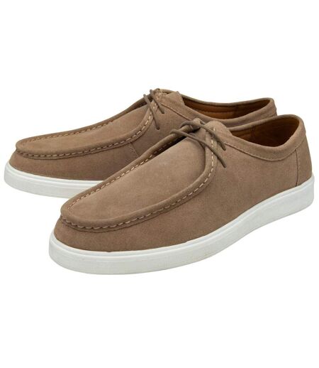 Mens Declan Suede Flat Moccasins Stone Lotus Shoes