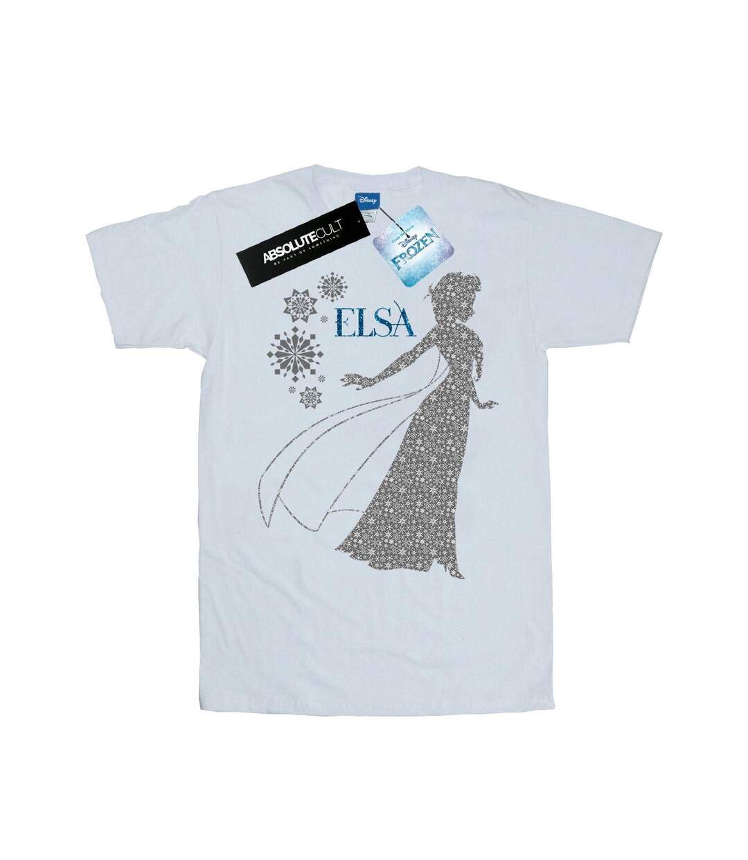 Disney Womens/Ladies Frozen Elsa Christmas Silhouette Cotton Boyfriend T-Shirt (Blanc) - UTBI24670-1