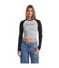 Womens/ladies Cropped Raglan T-shirt Jet Black Guess-1