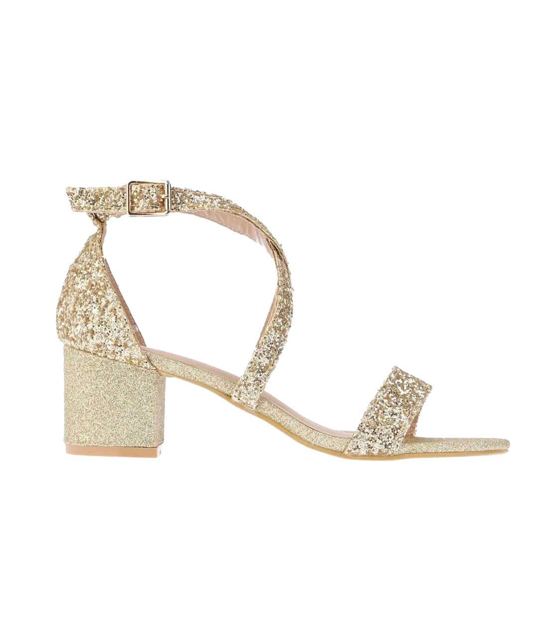 Sandales Style Lanières Femme Jaune Or Where´s That From-3