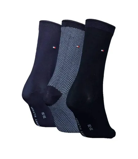 Chaussettes Motif/style Zig-zag Femme Bleu Marine Bleu Tommy Hilfiger