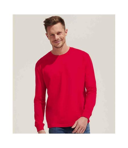 SOLS Unisex Adult Pioneer Cotton Long-Sleeved T-Shirt (Bright Red)