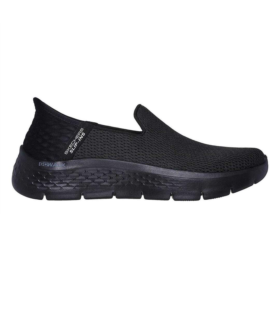 Womens/ladies Go Walk Mesh Slip-on Trainers Black Skechers-1