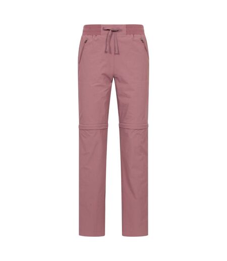 Womens/ladies Explorer Zip-off Trousers Dark Pink Mountain Warehouse