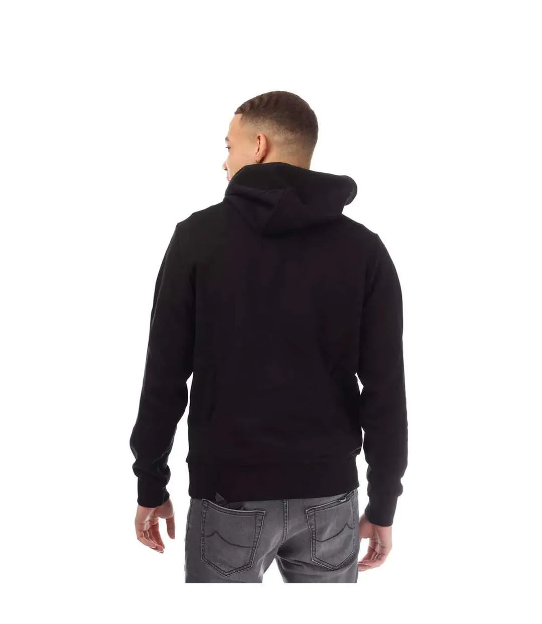 Mens Distorted Hoodie Black Diesel-3