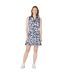 Robe Chemisier Courte Motif/style Floral Abstrait Femme Bleu Violacé Callaway-4