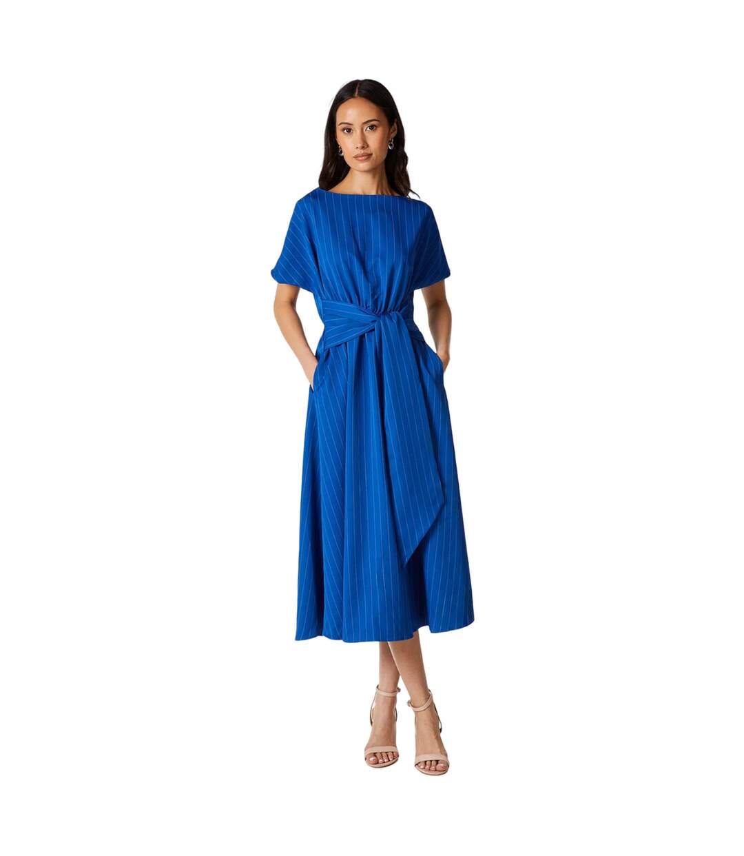 Robe mi-longue femme bleu marine Principles-1