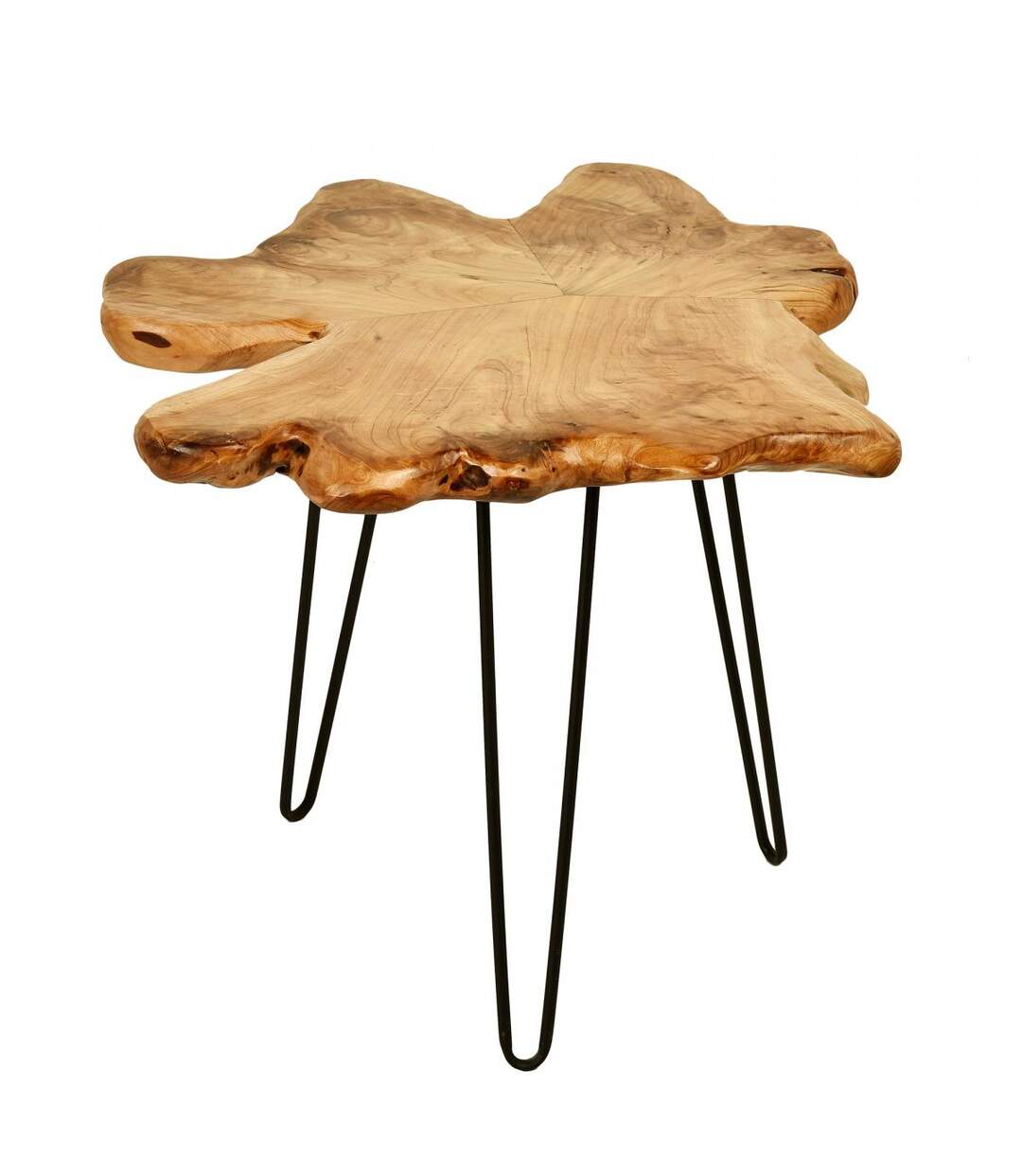 Table basse fait main en bois motif floral ELO