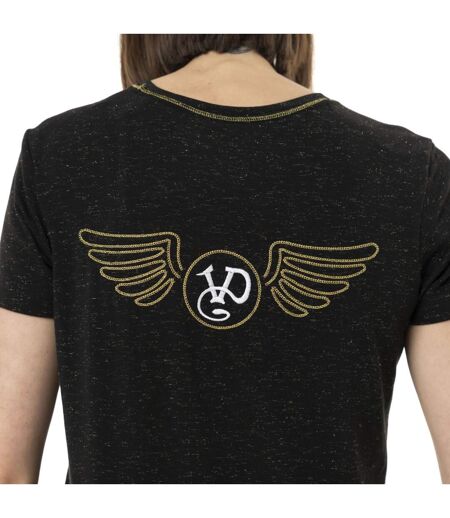 T-shirt uni col rond avec poche et print Strass Vondutch