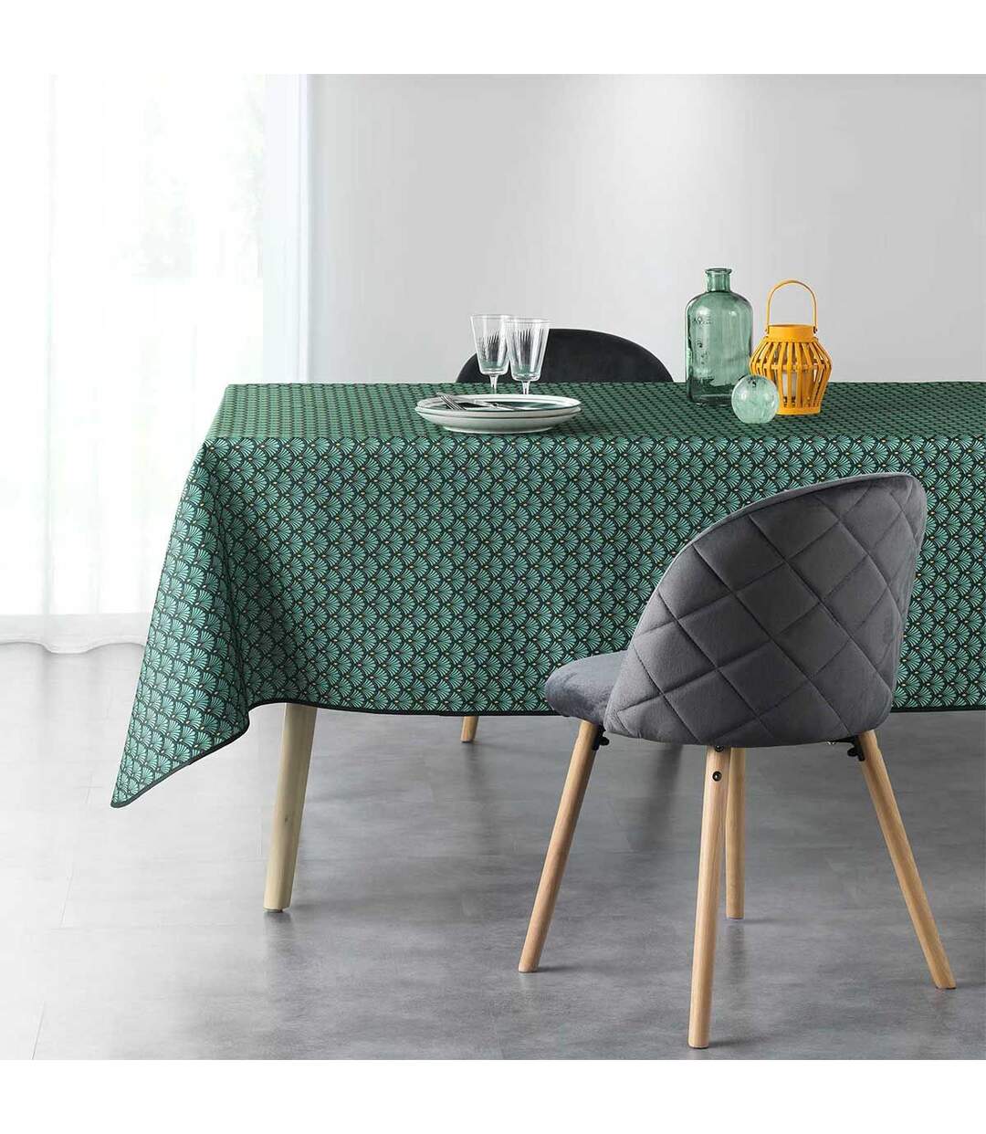 Nappe Imprimée Art Chic 150x240cm Vert-2