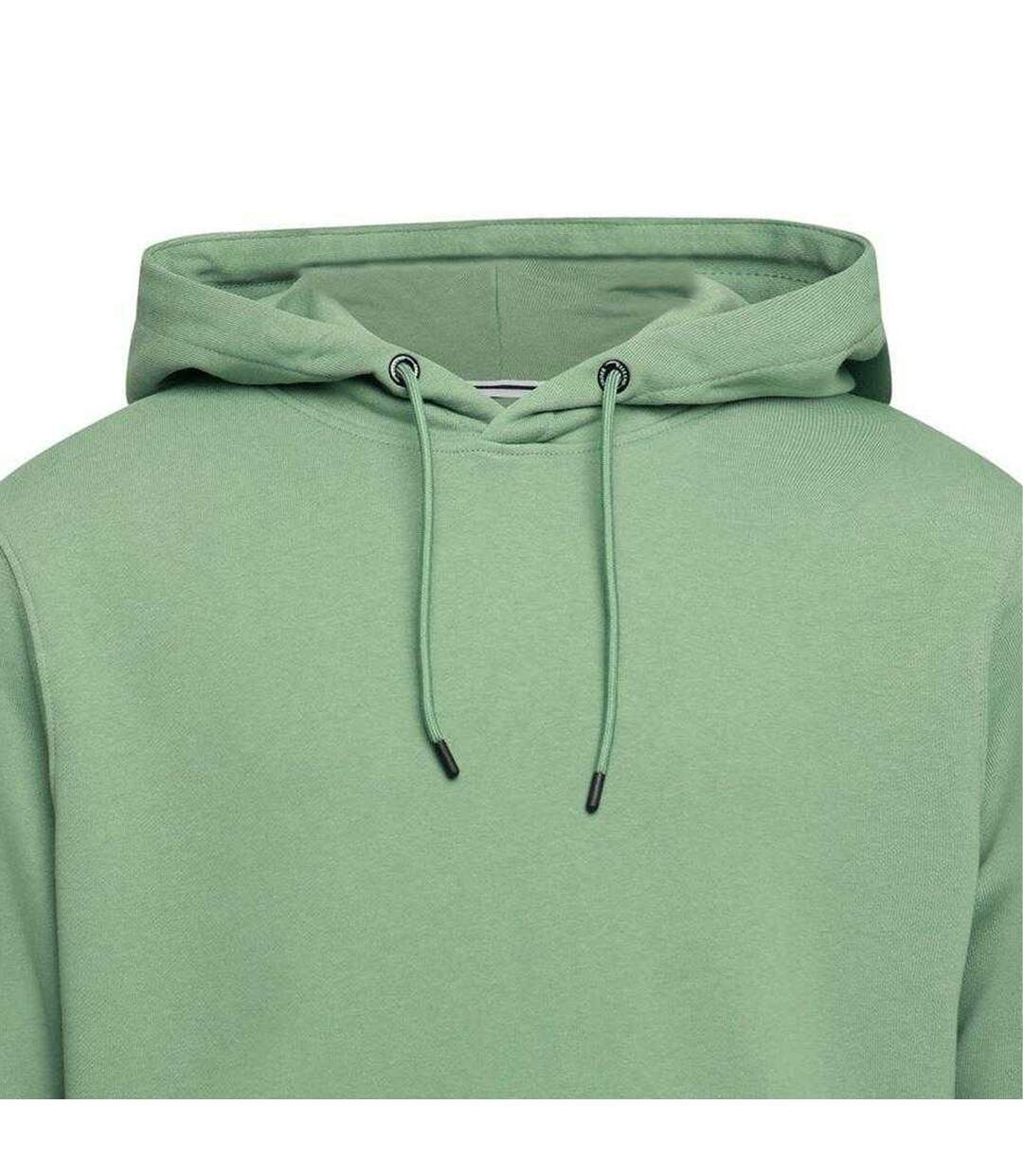 Mens Yensei Badge Drawstring Hoodie Mid Green Weekend Offender-4