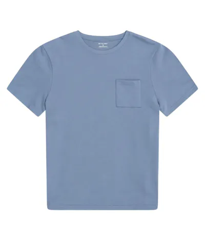 Mens Textured Chest Pocket T-shirt Blue Animal