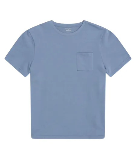 Mens Textured Chest Pocket T-shirt Blue Animal