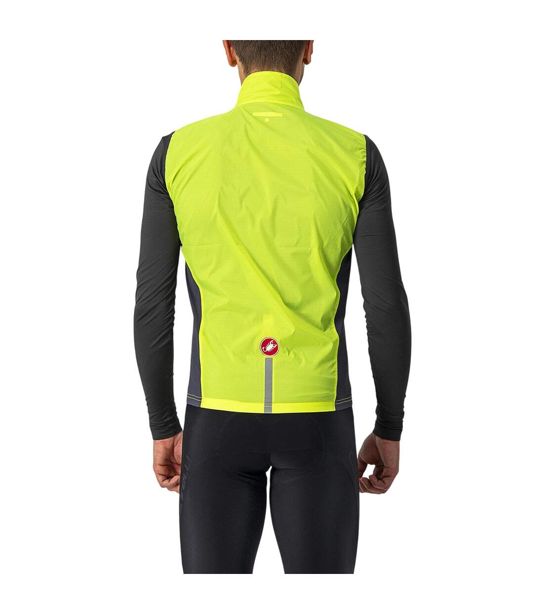 Mens Squadra Reflective Cycling Gilet Fluorescent Yellow Castelli-3