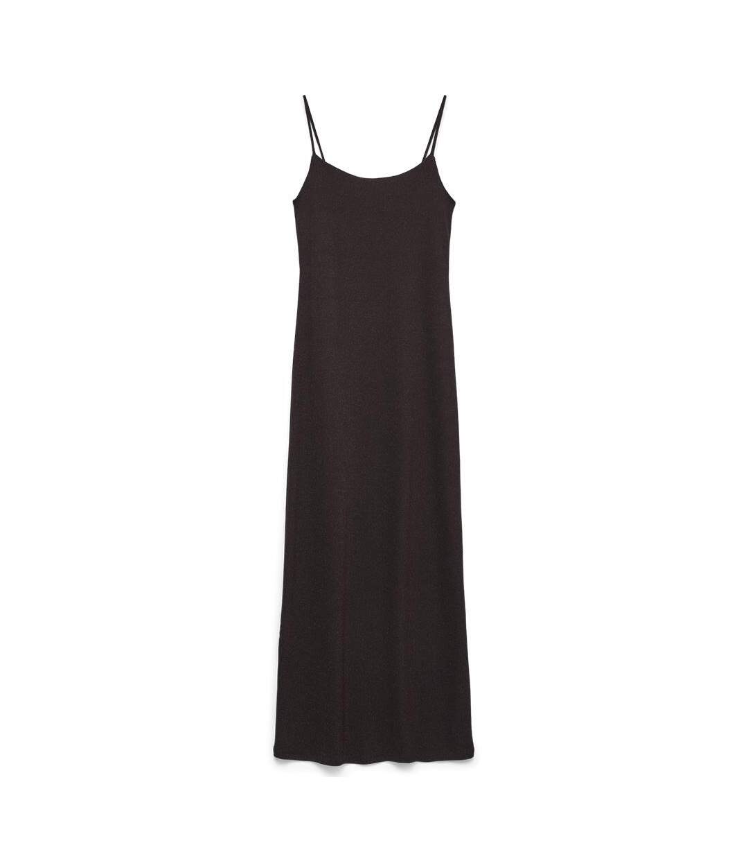 Robe moulante marron foncé femme vero moda kanva ankle-1