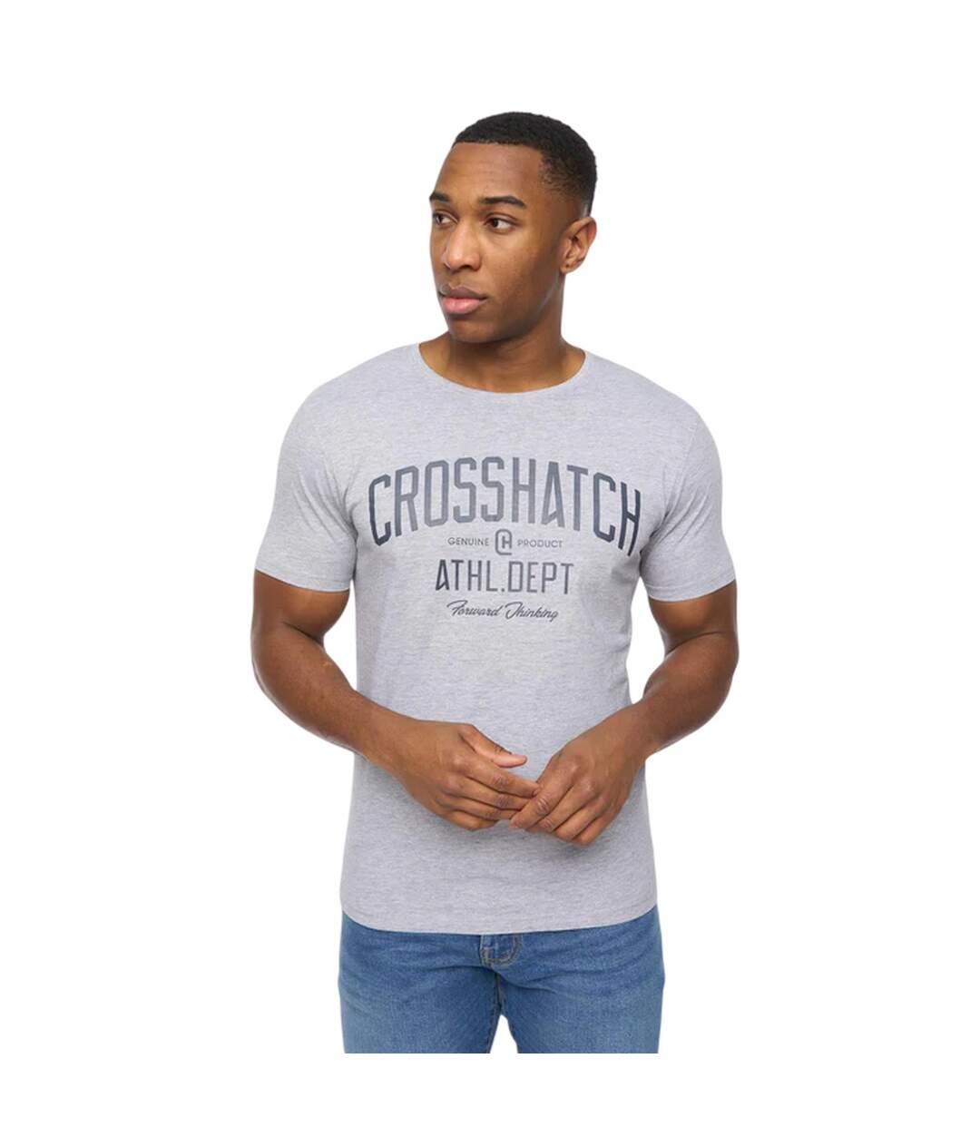 Pack Of 5  Mens College Theme T-shirt  Navy White Blue Grey Crosshatch-4