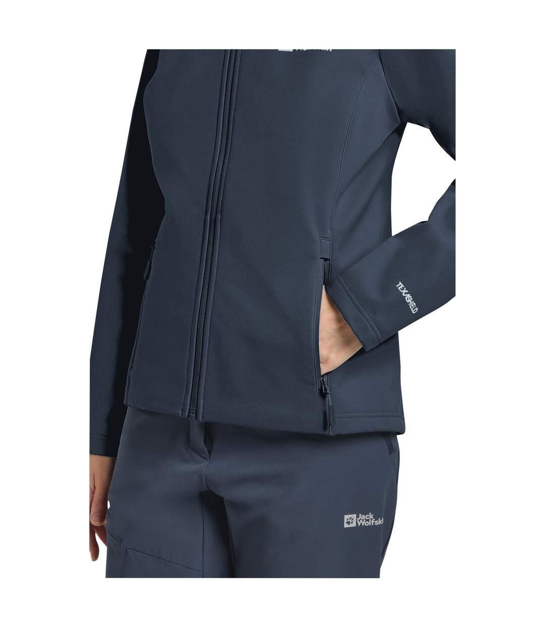 Womens/ladies Breathable Soft Shell Jacket Blue Jack Wolfskin-4