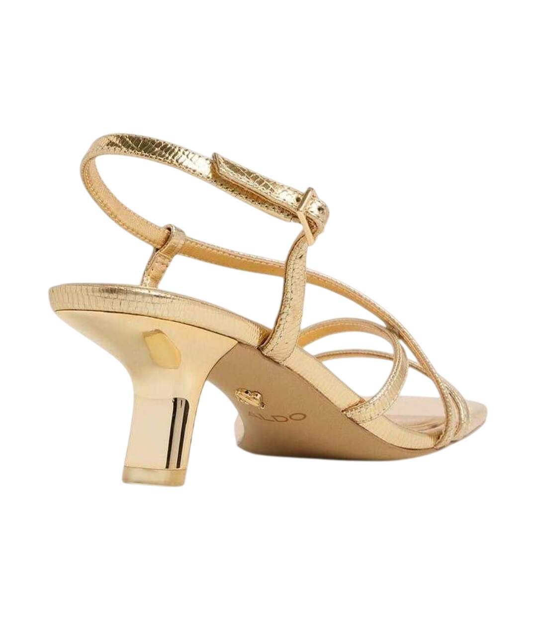 Womens/ladies Lendacan Strappy Kitten Heel Sandals Gold Aldo-2