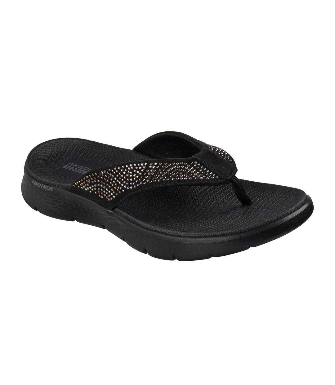 Tongs Motif/style Strass Go Walk Arch Fit Femme Noir Skechers-1