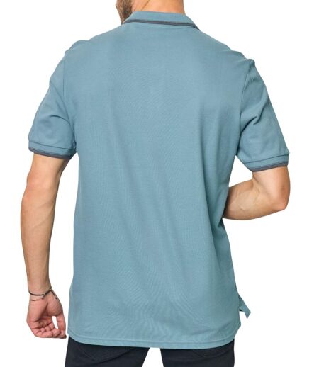 Polo homme manches courtes - Col boutonné - Couleur bleu ciel