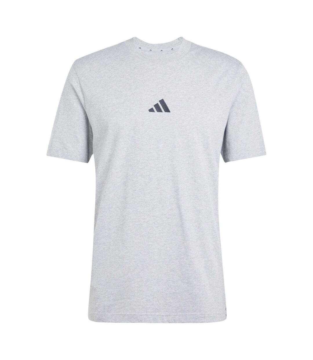 Mens Essentials Logo Single Jersey T-shirt Grey Black Adidas-2